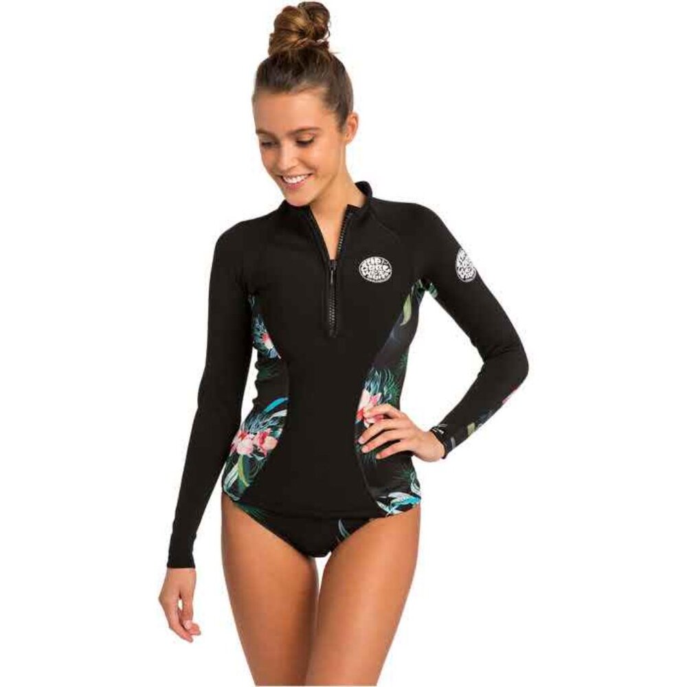 Rip Curl Womens G-Bomb 1mm Long Sleeve Front Zip Neo Jacket Size 4